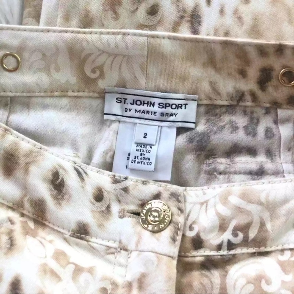 ST.John Vtg 90s Y2K Leopard Print High-waist Straight Leg Pants size 2 - Picture 6 of 9